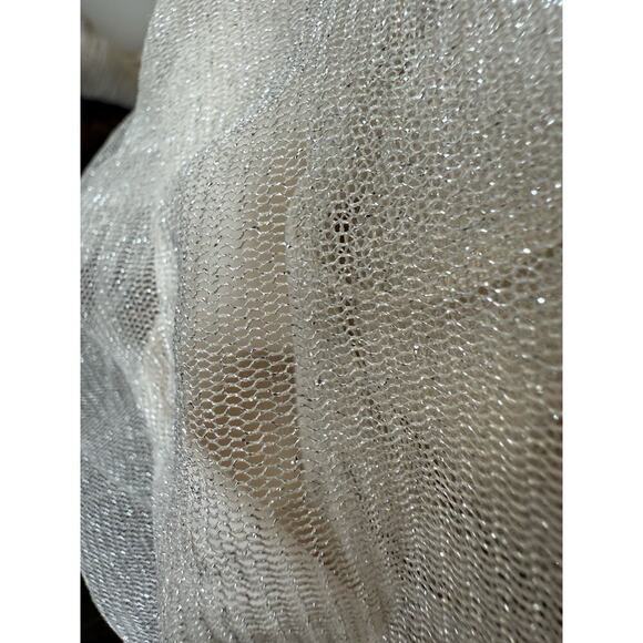 NWT Mestiza One Shoulder Mini Dress Metallic Iridescent Draped Ruched Champagne - Picture 12 of 12